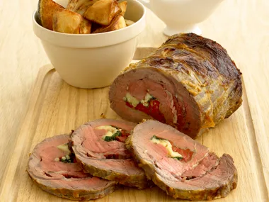 Mediterranean scotch fillet with red wine jus