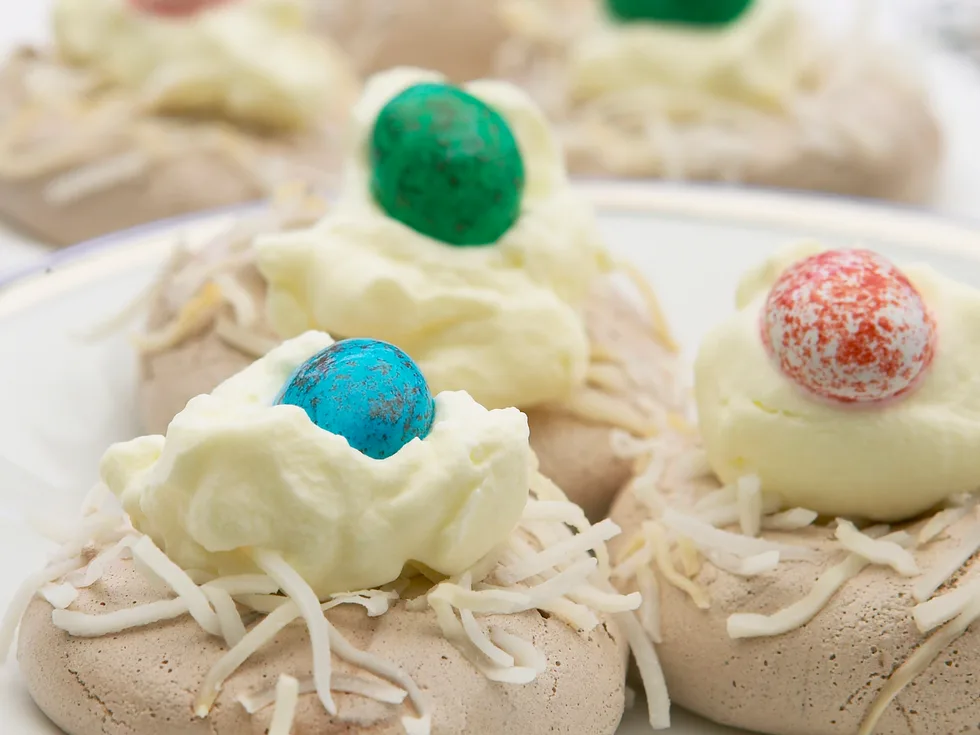 mini chocolate meringue nests