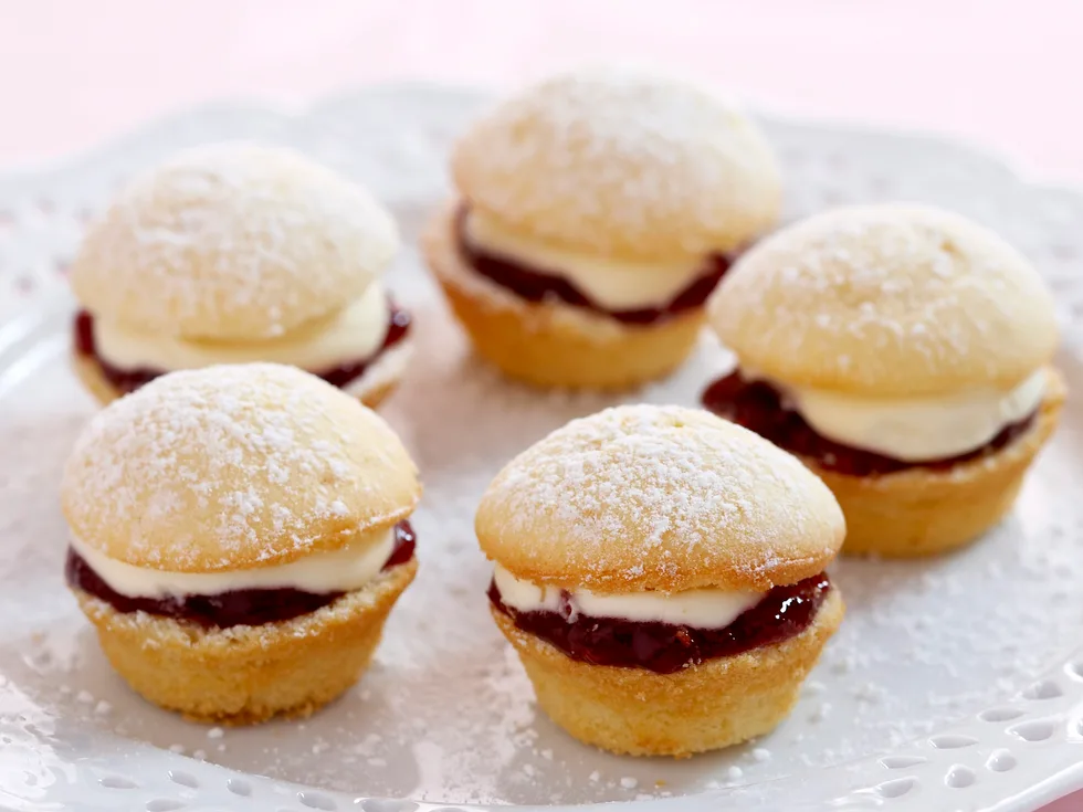mini jam and cream cakes