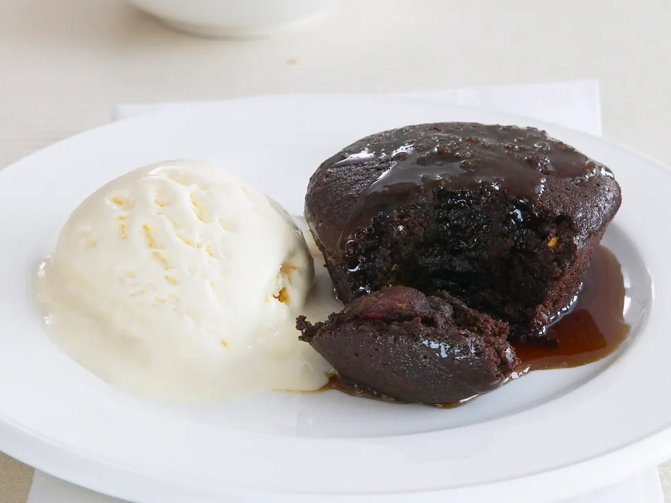 mocha fudge cakes with coffee syrup