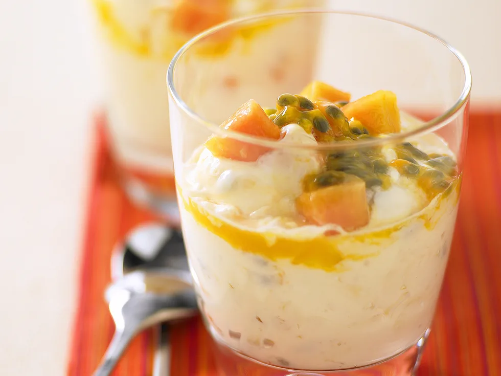papaya and passionfruit fool