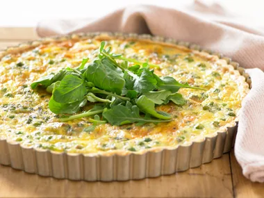 pea and pancetta quiche