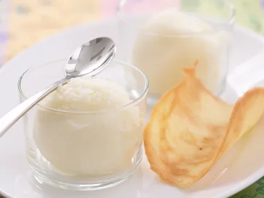 pear sorbet and ginger tuille