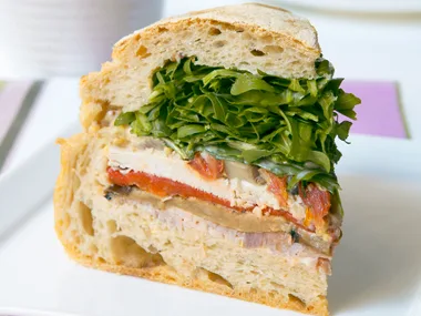 picnic loaf with ham, turkey and vegies