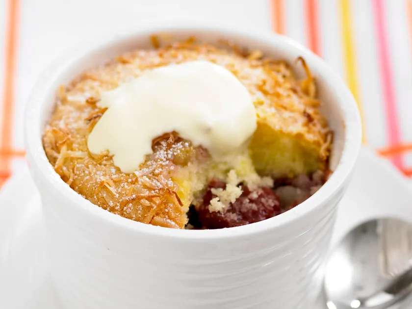 Plum and apple pudding