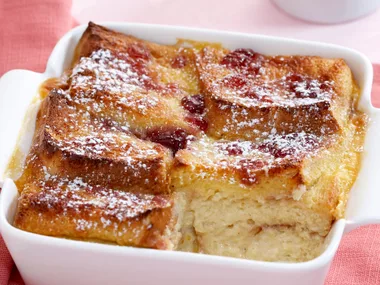 plum bread and butter pudding