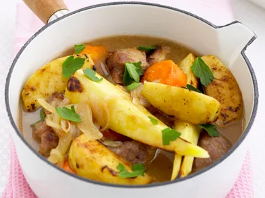 pork and apple stew with potato bake