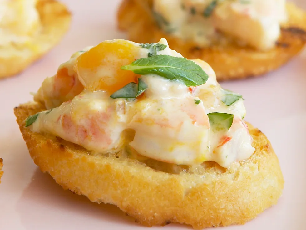 prawn and mango toasts