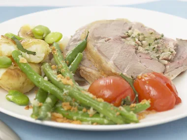 roast lamb with prosciutto and herb filling