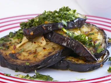 roasted garlic and chilli eggplant