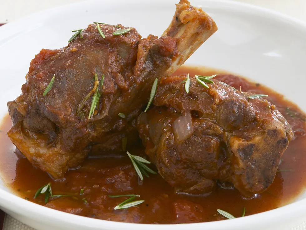rosemary and port lamb shanks with creamy polenta