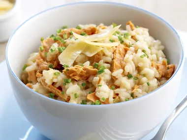 Salmon and chive risotto