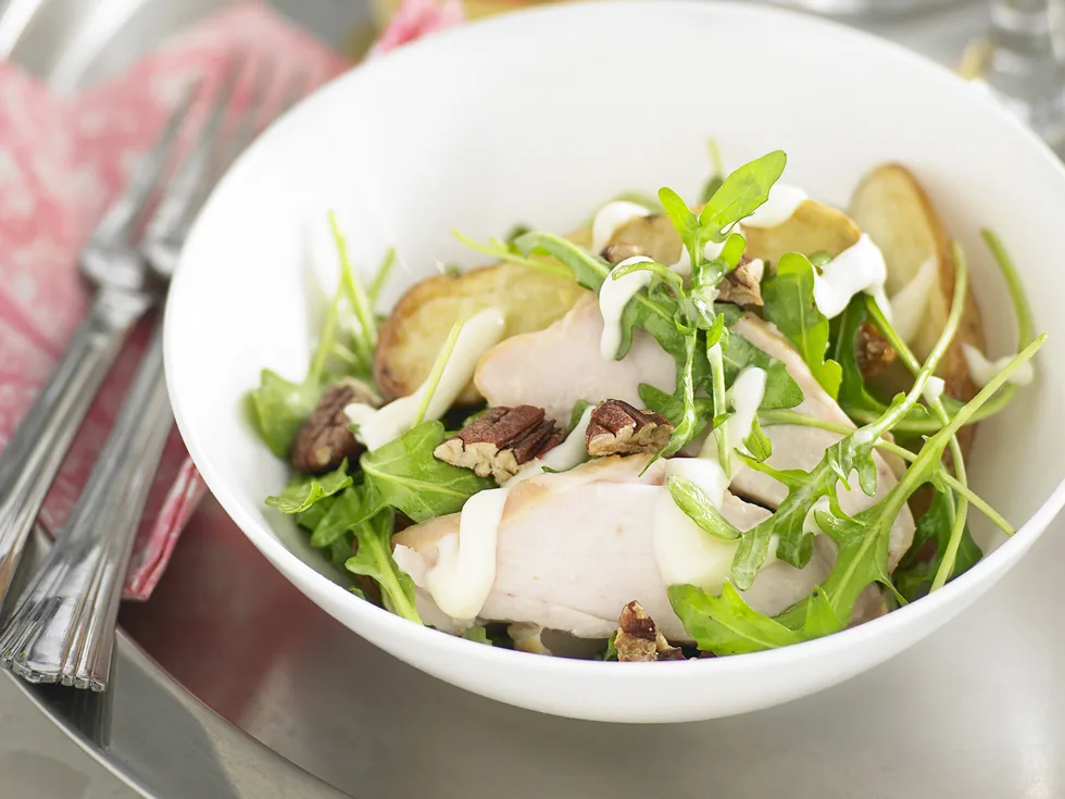 smoked chicken and pecan salad