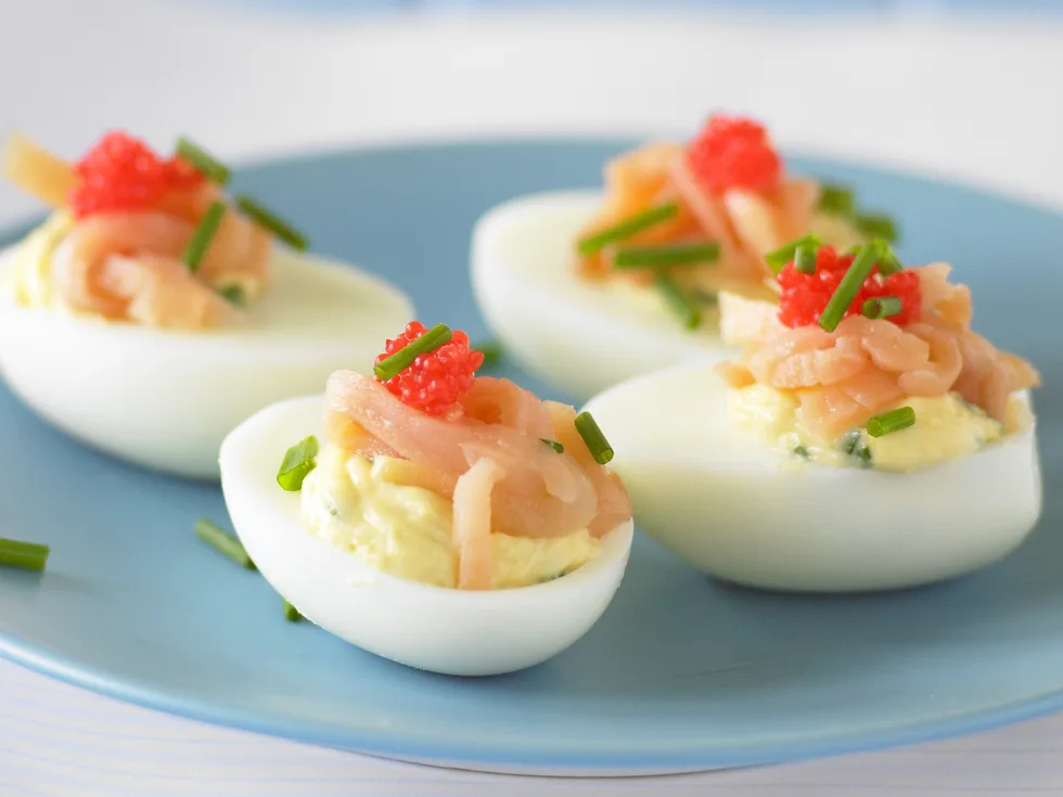 smoked salmon stuffed eggs