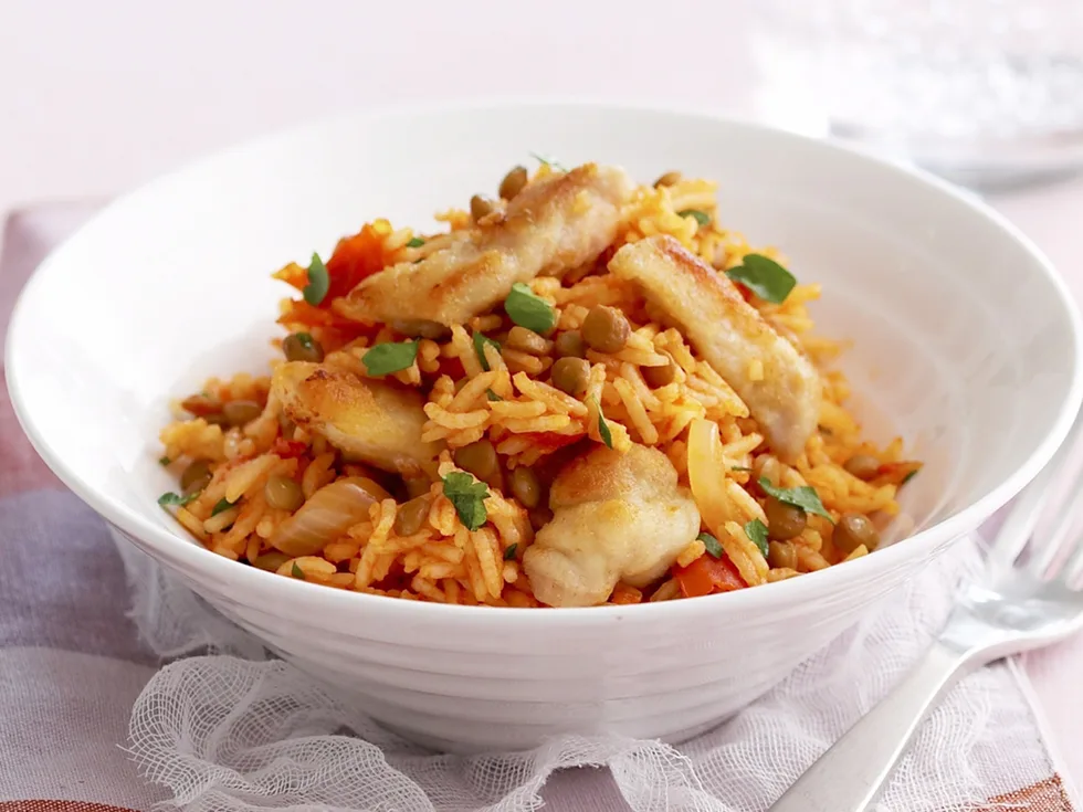 Spiced chicken and tomato pilaf