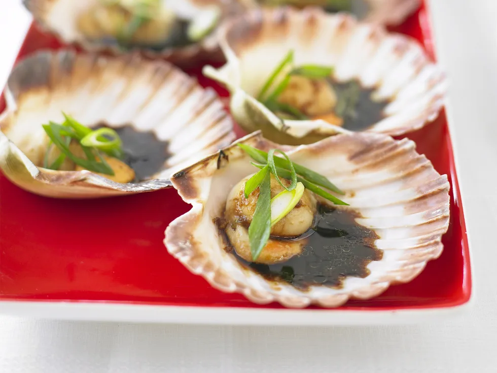 teriyaki and ginger scallops