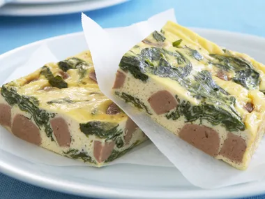 tofu, spinach and sausage frittata