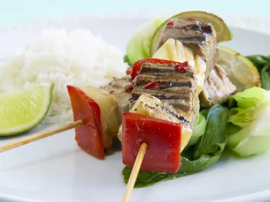tuna and pineapple kebabs