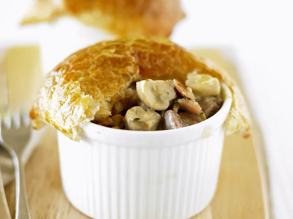 turkey, leek and mushroom pies