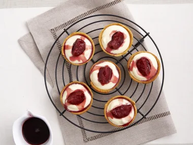 vanilla custard and plum tarts
