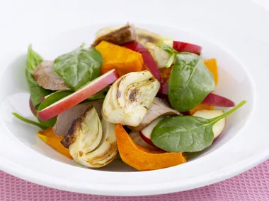warm steak and apple salad