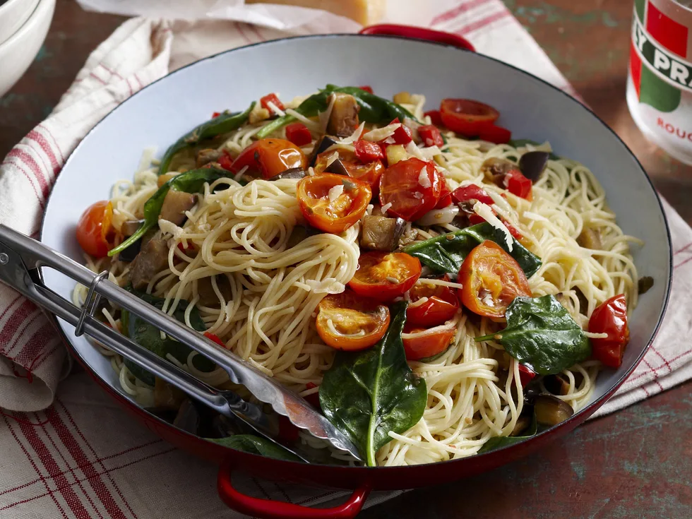 Angel hair caponata