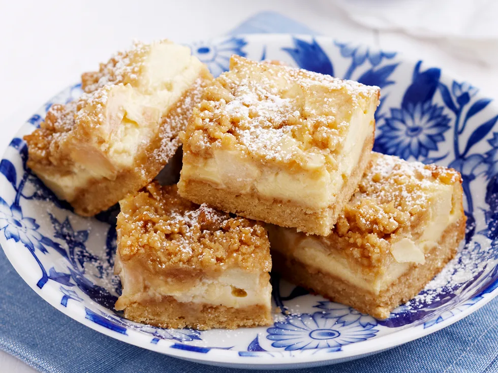 Apple cheesecake strudel slice