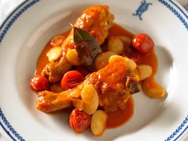 Baked chicken and lima beans