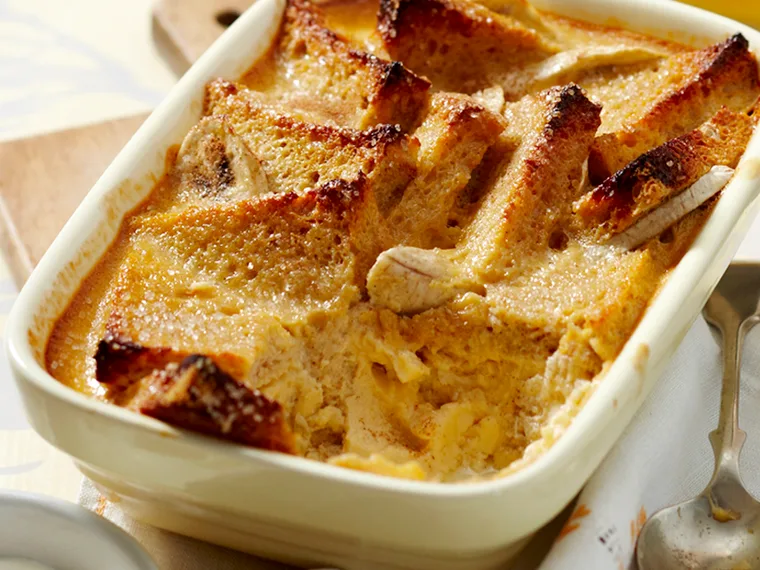 Banana bread and butter pudding