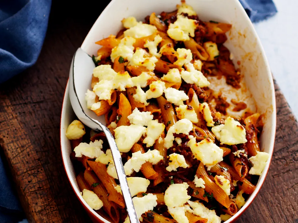 Bolognese pasta bake with ricotta