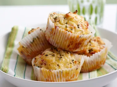 Cheesy ham and pineapple muffins