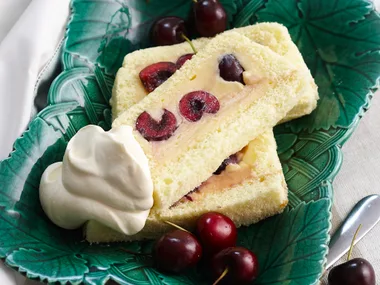 Cherry custard cake