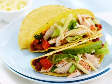 Chicken and bean tacos