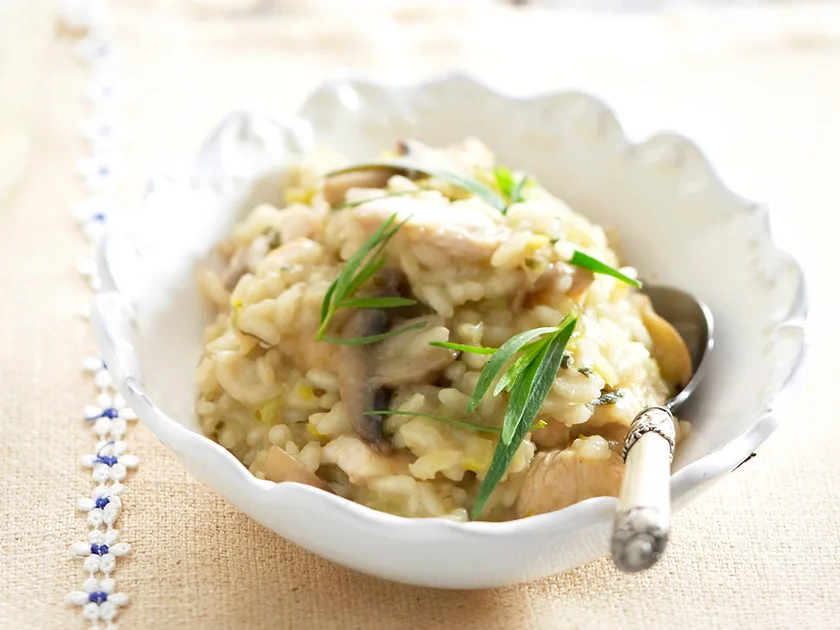Creamy chicken and leek risotto recipe