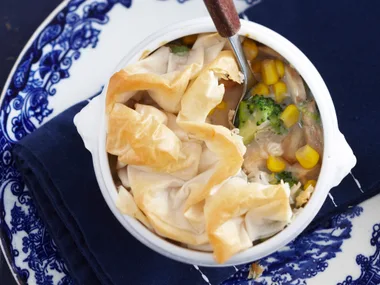Chicken and mushroom pot pies
