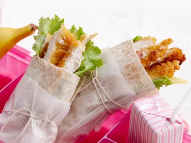 Chicken schnitzel wraps