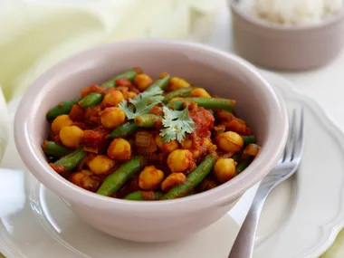 Chickpea curry with rice