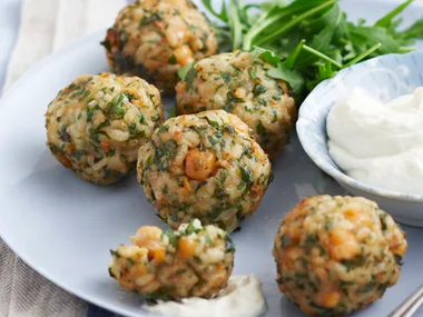 Chickpea rice balls