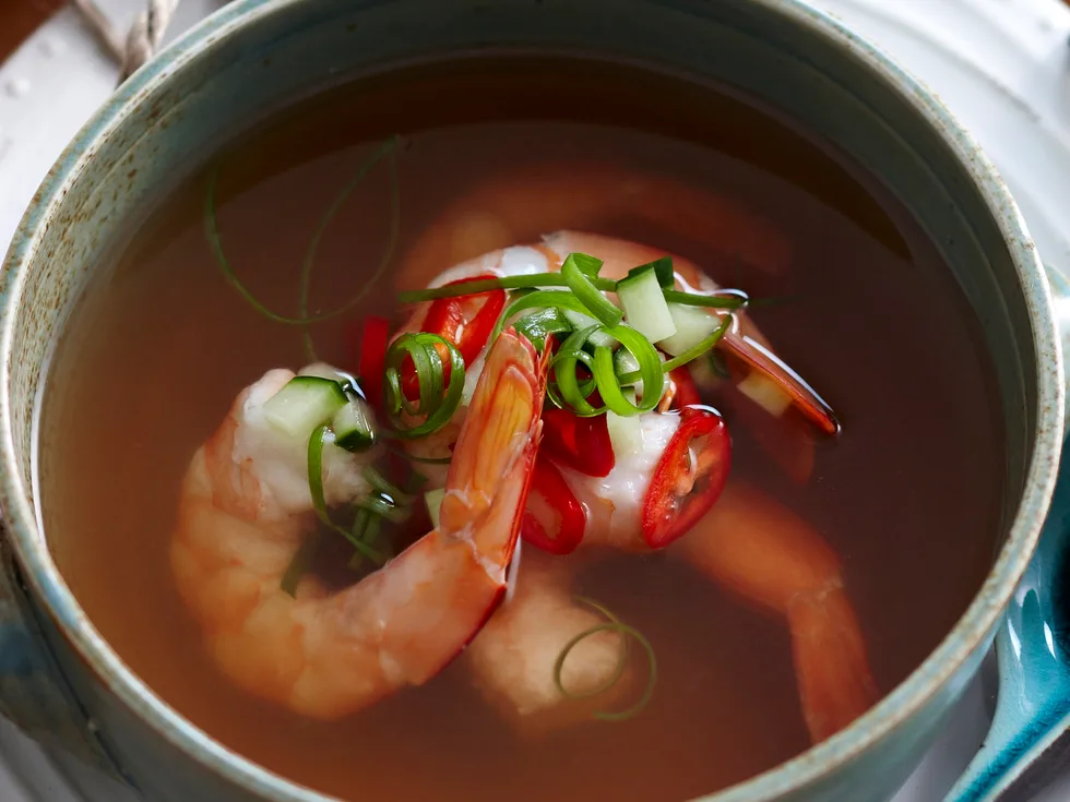 Chilled tomato consomme