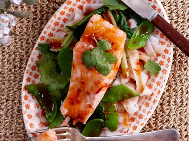 Chilli lime-poached salmon
