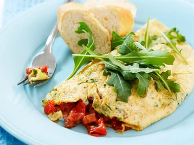 Chorizo and tomato omelette