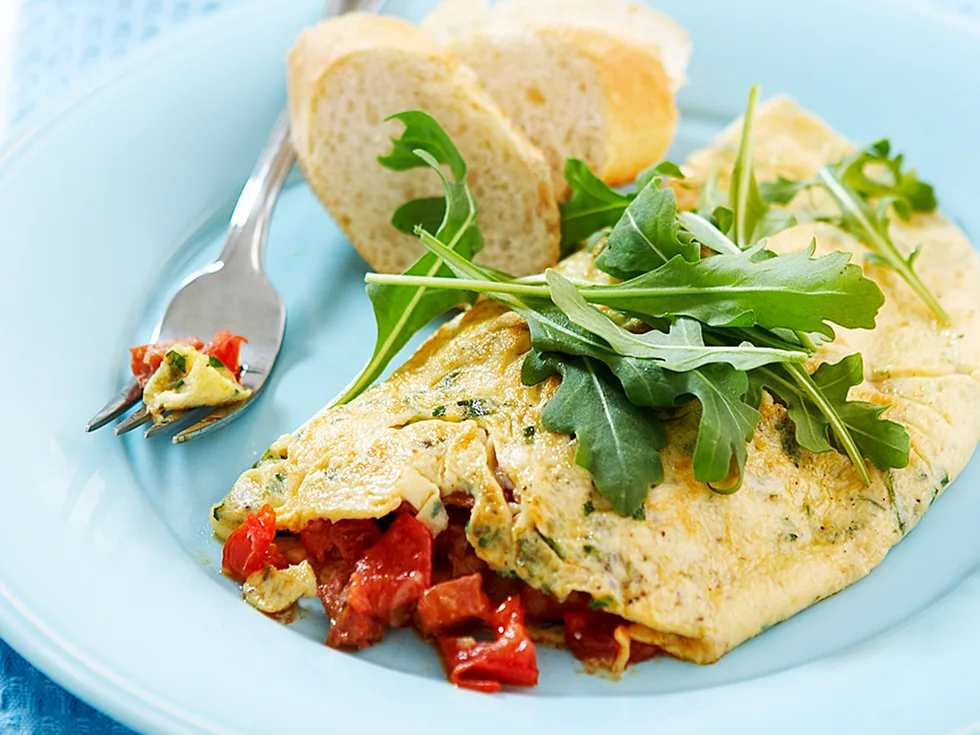 Chorizo and tomato omelette