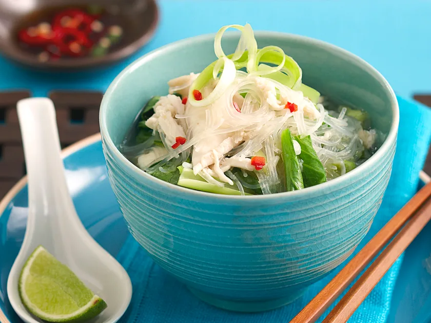 Crab and noodle soup