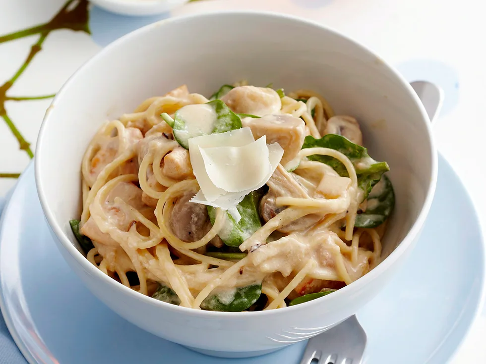 Creamy chicken and mushroom pasta