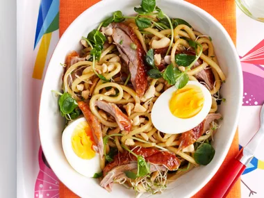 duck with Indonesian-style noodles
