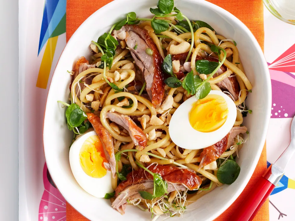duck with Indonesian-style noodles