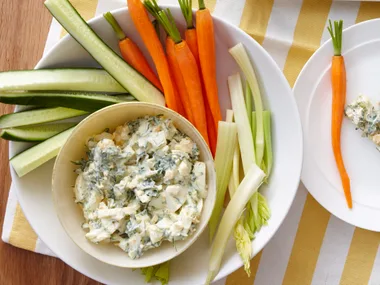 Easy Egg and Herb dip and creamy caviar eggs