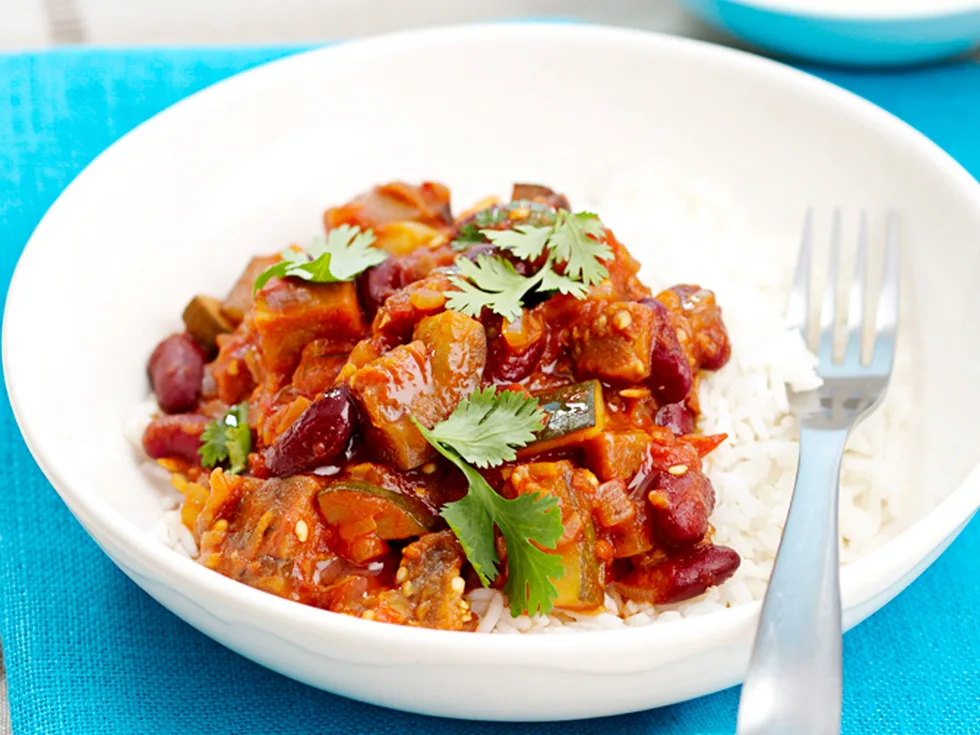 Eggplant with beans