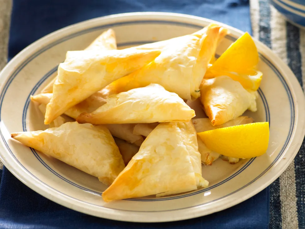 Feta and mint filo parcels