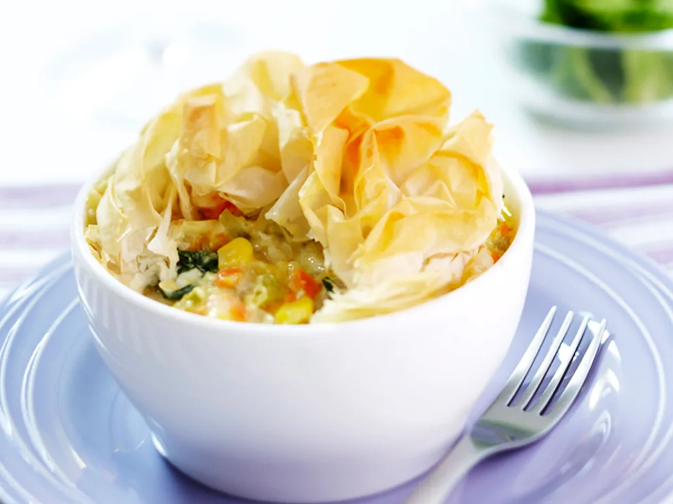 fish and corn pie